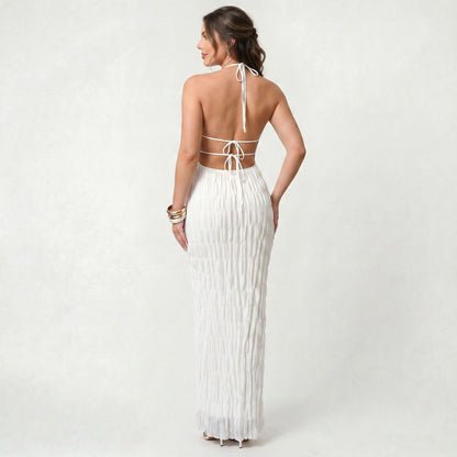 Robe Dos-Nu Respirante pour Femme en Maille Légère