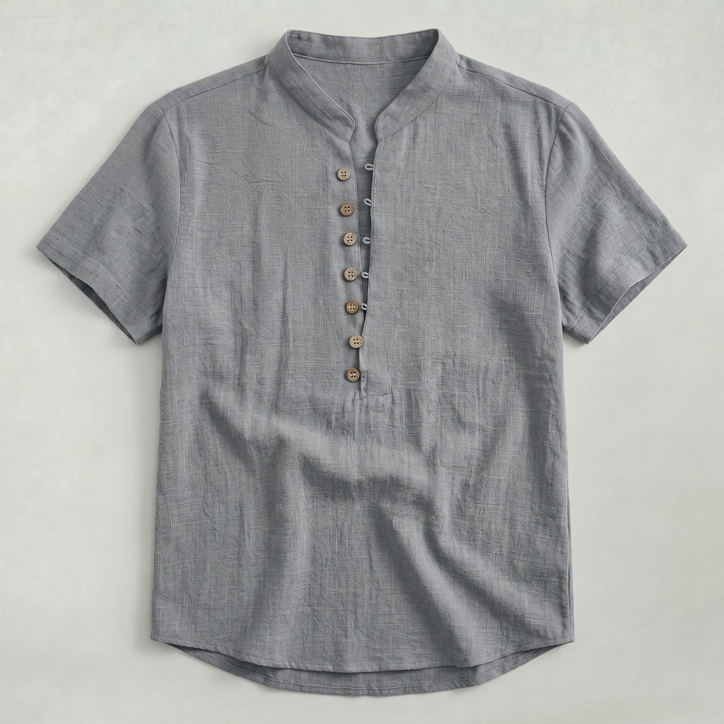 Chemise d’Été Décontractée en Coton et Lin pour Homme Coupe Ample