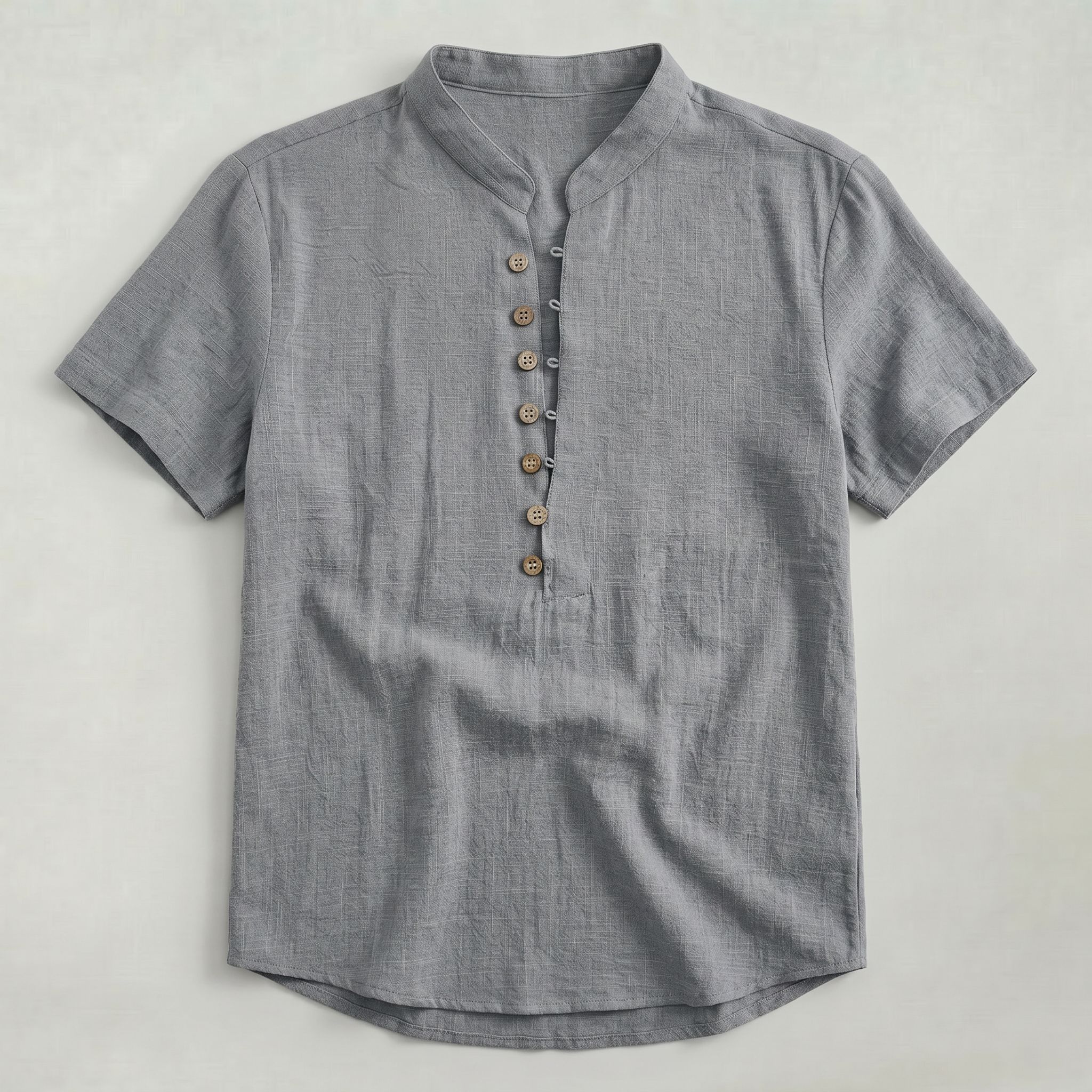 Chemise d’Été Décontractée en Coton et Lin pour Homme Coupe Ample