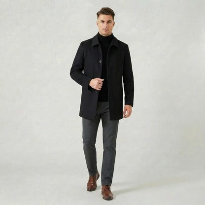 Manteau Gris Mi-Long pour Homme Veste Légère pour Tous les Jours