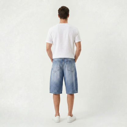 Short en Denim Coupe Droite Homme pour un Usage Quotidien en Été