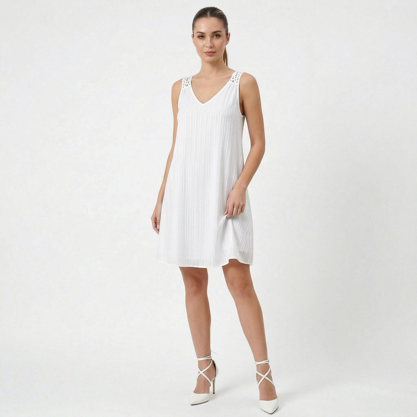 Robe décontractée femme en coton et lin, respirante, sans manches, courte