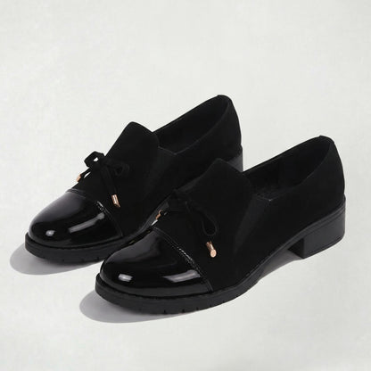 Mocassins Minimalistes à Nœud pour Femme à Talon Moyen, Chaussures Chic Décontractées