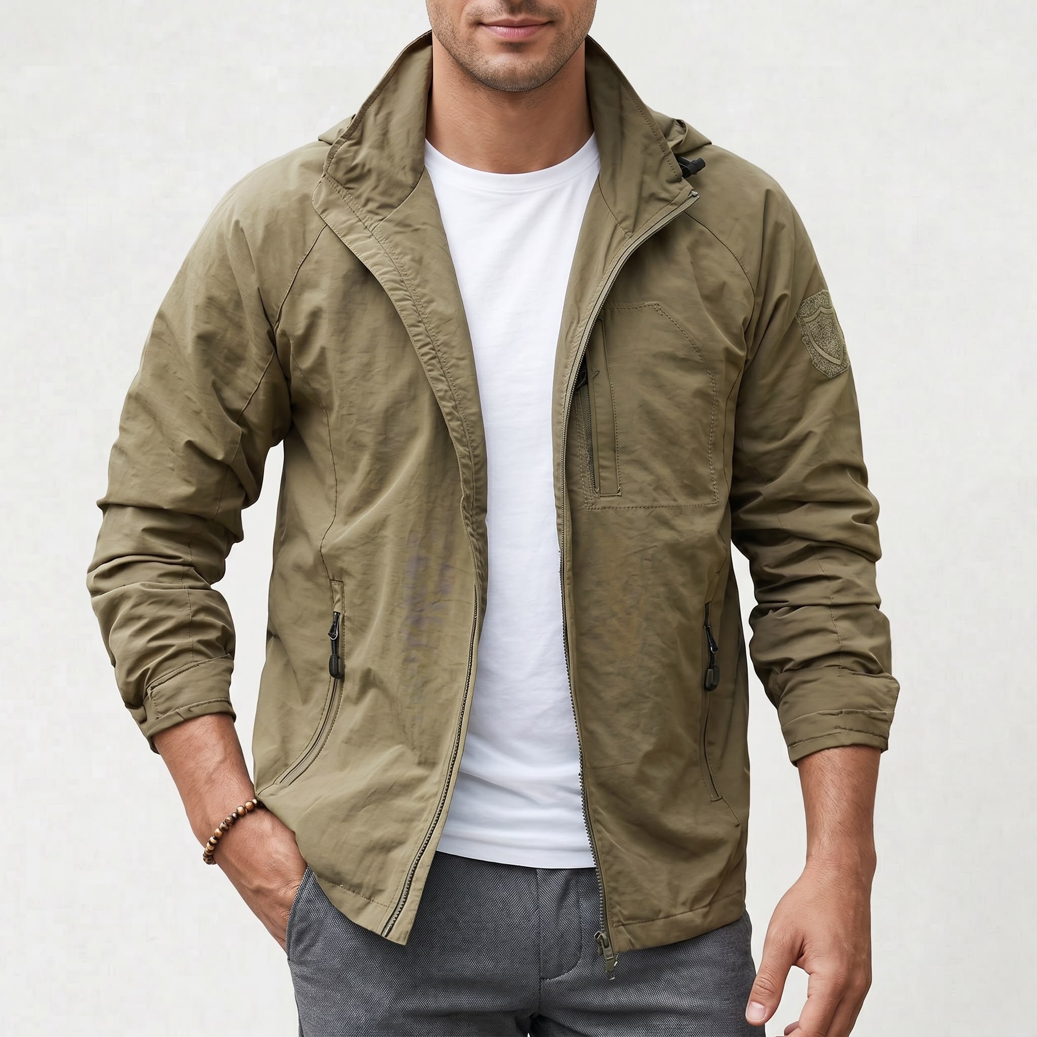 Veste Cargo Imperméable Légère pour Homme Vêtement Décontracté Confortable