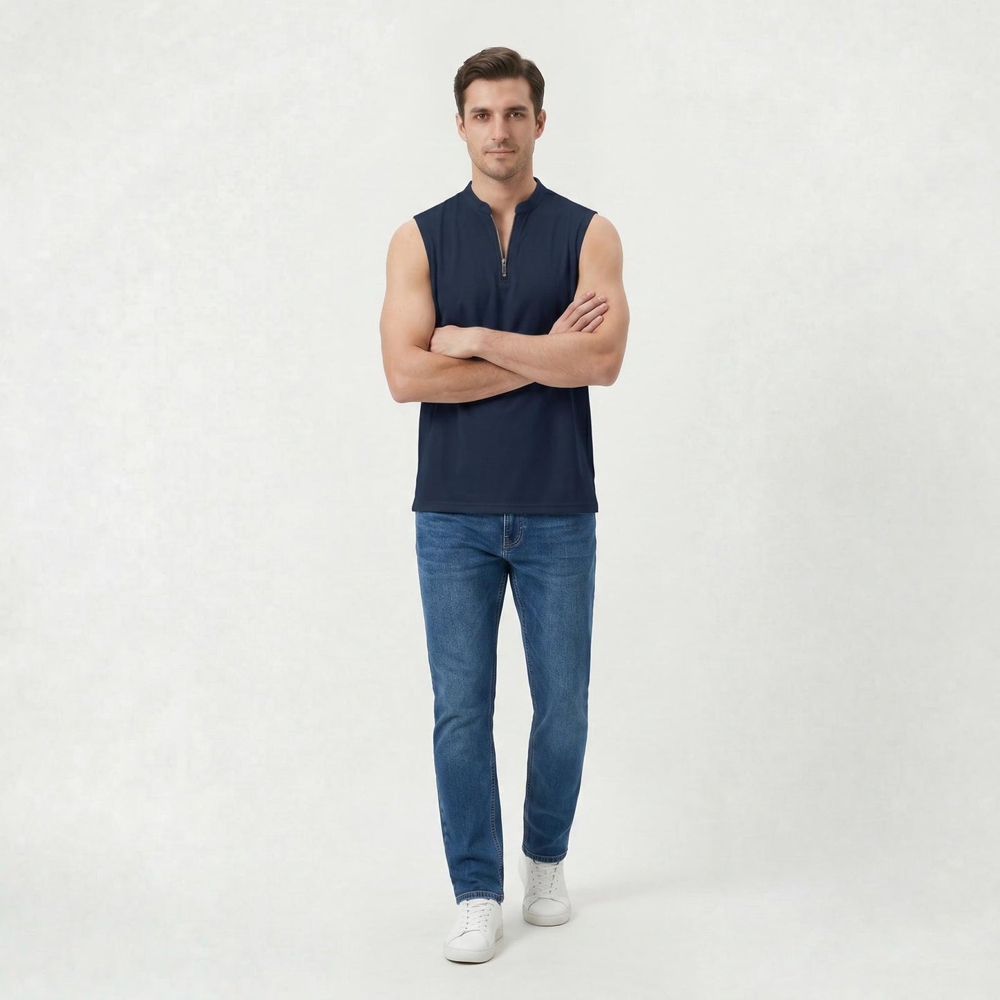 Débardeur Classique Sans Manches en Coton pour Homme Coupe Décontractée d’Été