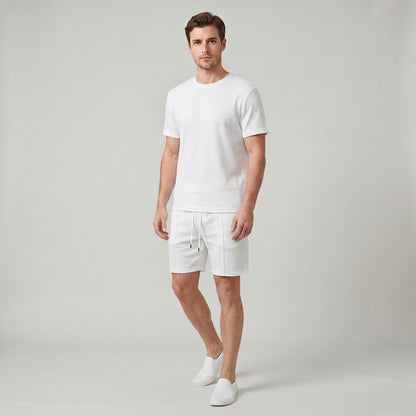 Ensemble Homme Chemise et Short Assortis Coupe Décontractée Été