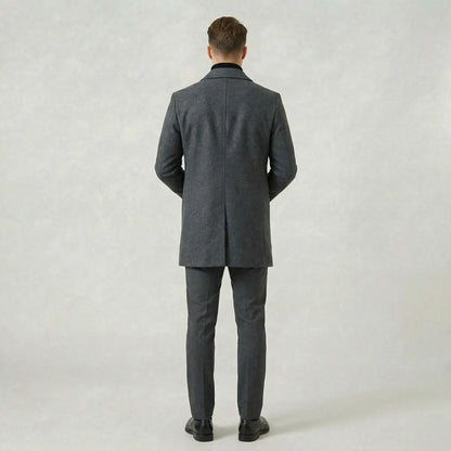 Manteau Gris Mi-Long pour Homme Veste Légère pour Tous les Jours