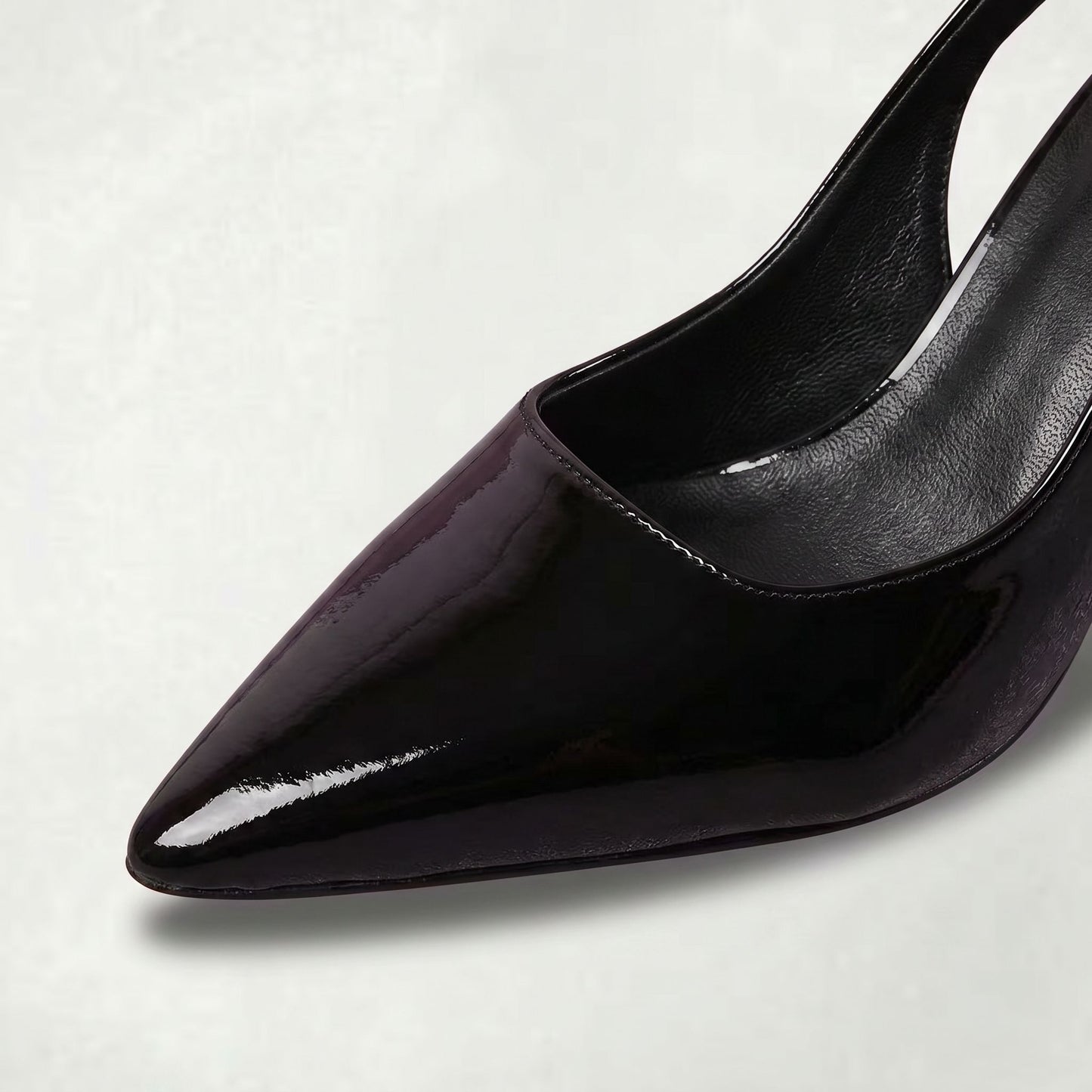 Escarpins Slingback de Luxe en Cuir Verni à Bout Pointu pour Femme