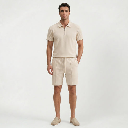 Ensemble décontracté deux pièces pour homme avec short, tenue légère d’été