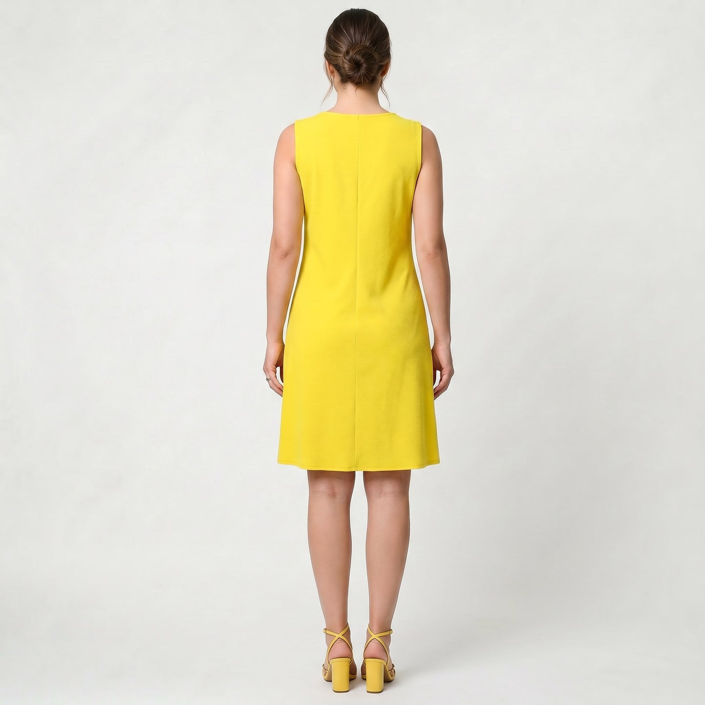 Robe Midi Élégante à Col V pour Femme Style Intemporel Sans Manches
