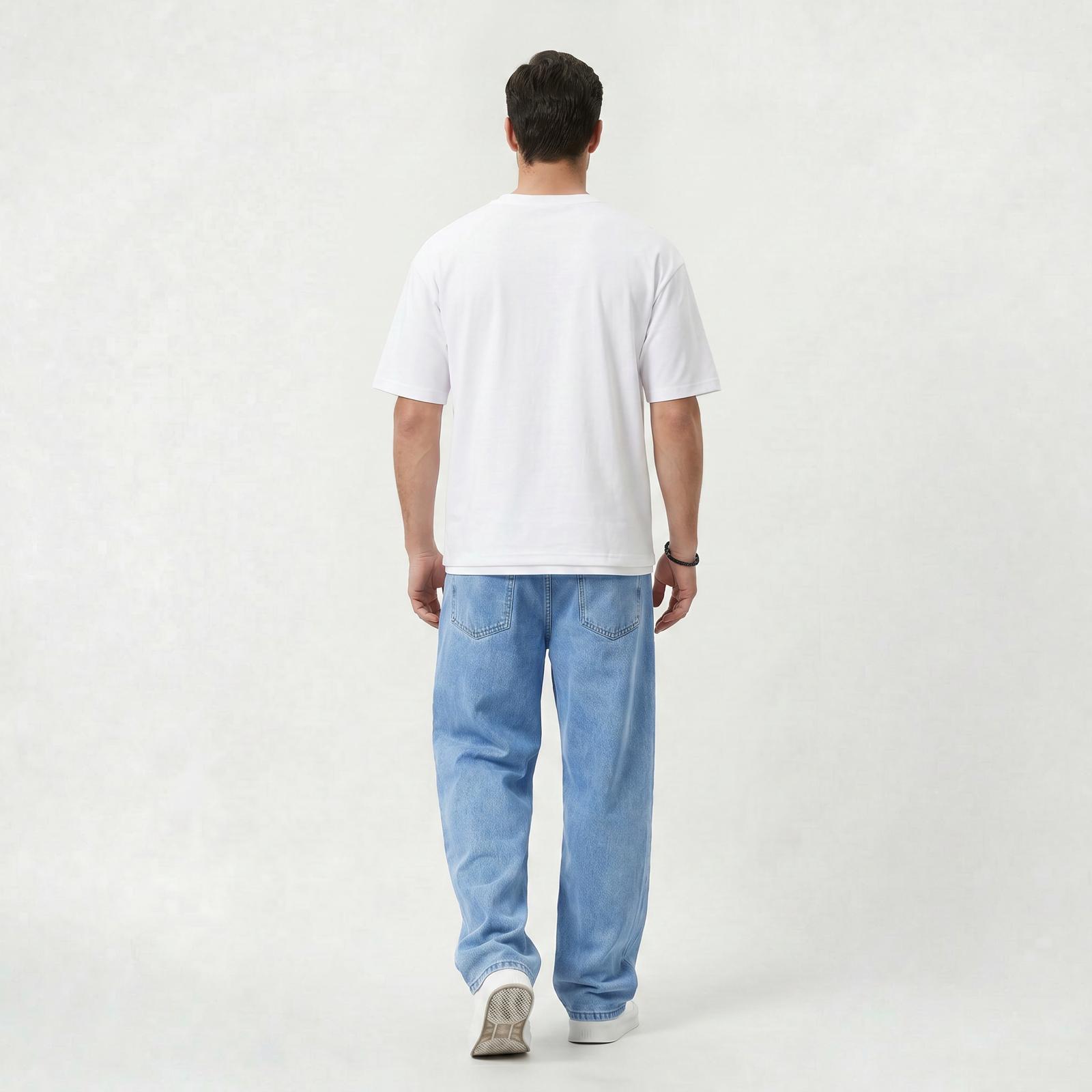 Jean Homme Coupe Ample en Denim Straight Confortable