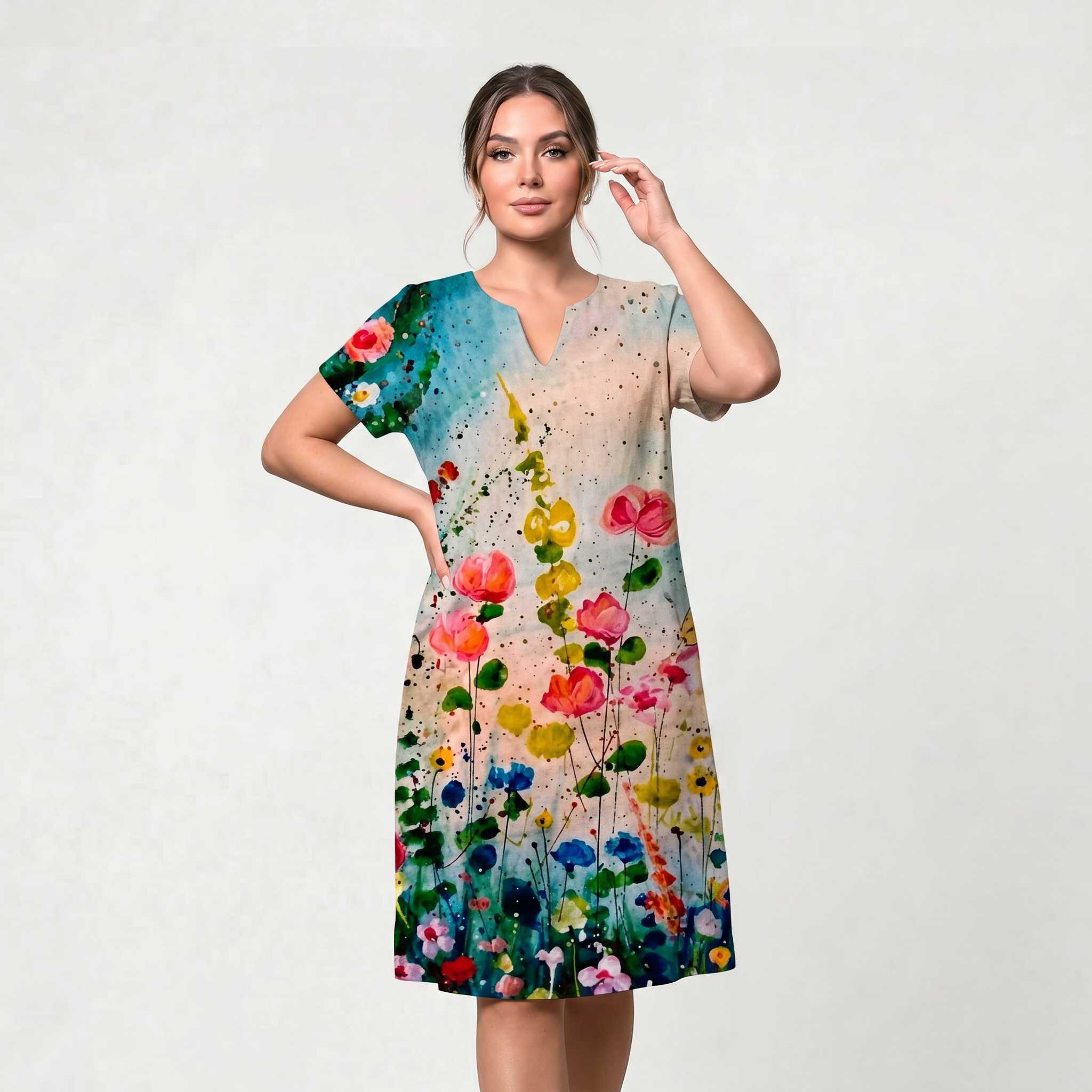 Isabelle  Robe Fleurie d'Été Chic