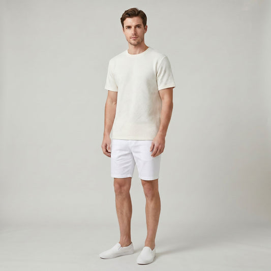 T-shirt Texturé Classique Homme Élégant pour un Style Décontracté Estival