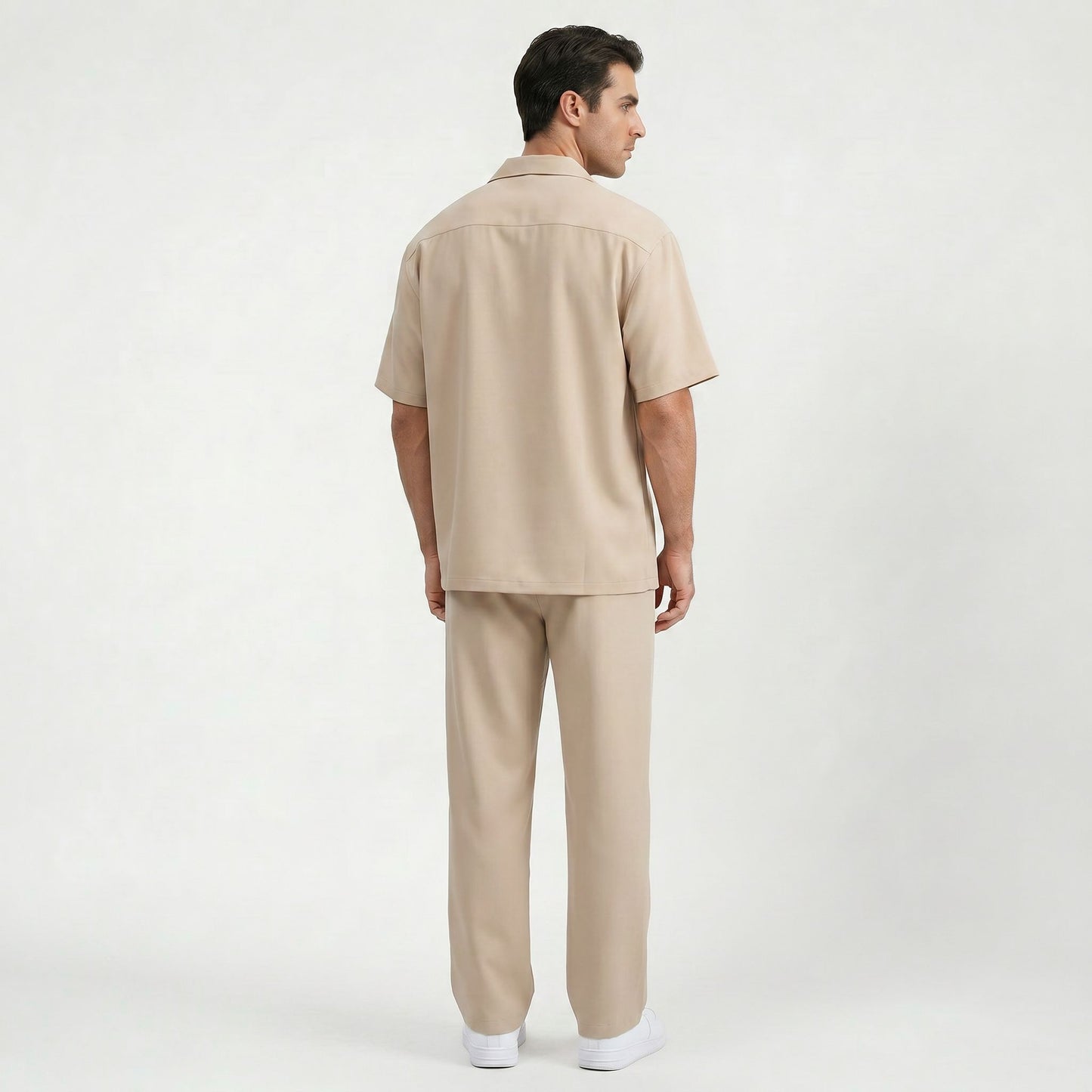 Ensemble costume homme en coton respirant à manches courtes, style quotidien