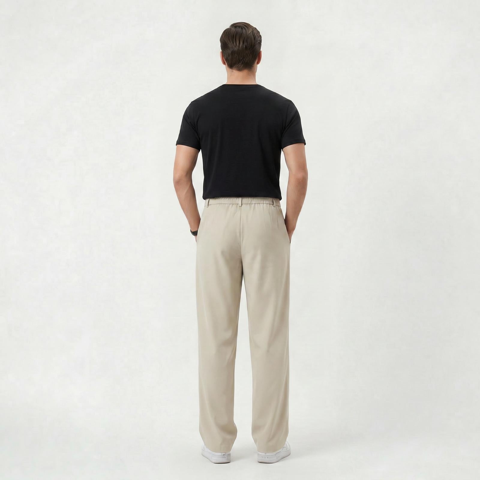 Pantalon habillé coupe décontractée pour homme Pantalon casual léger
