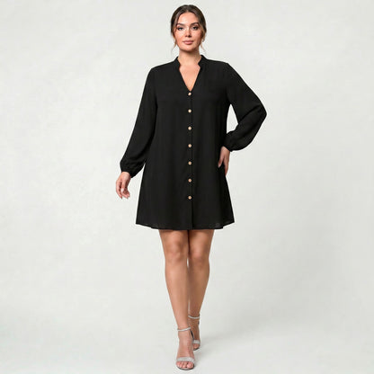 Robe Midi Intemporelle à Manches Longues pour Femme Élégante et Classique