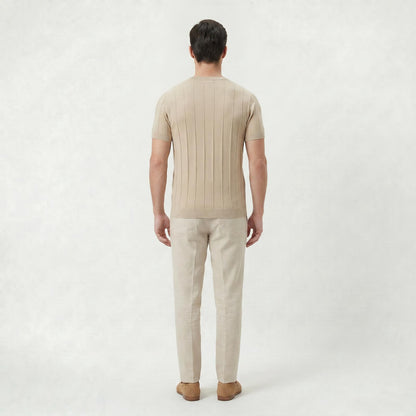 T-shirt Homme Coupe Slim en Coton Léger à Col Rond