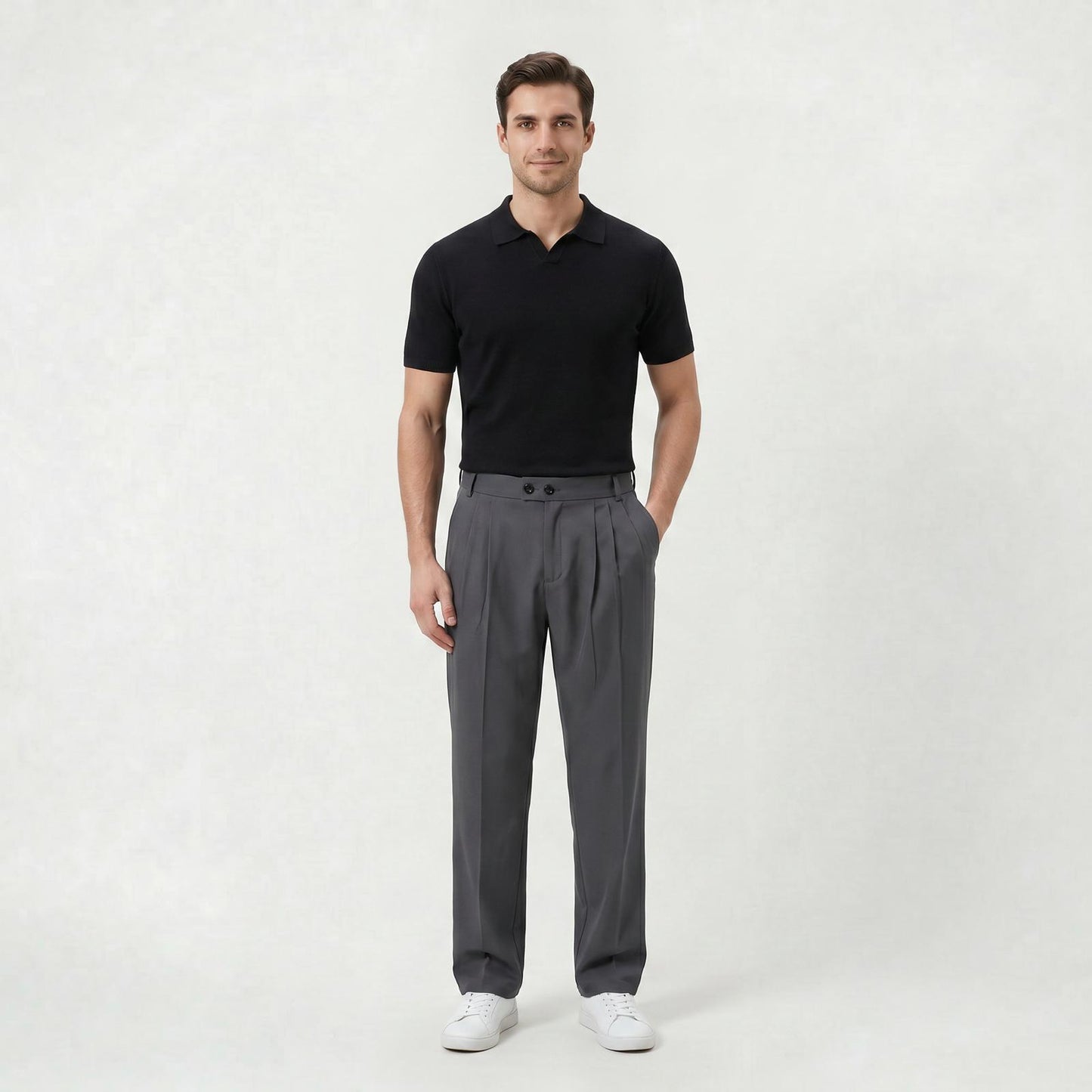 Pantalon habillé coupe décontractée pour homme Pantalon casual léger