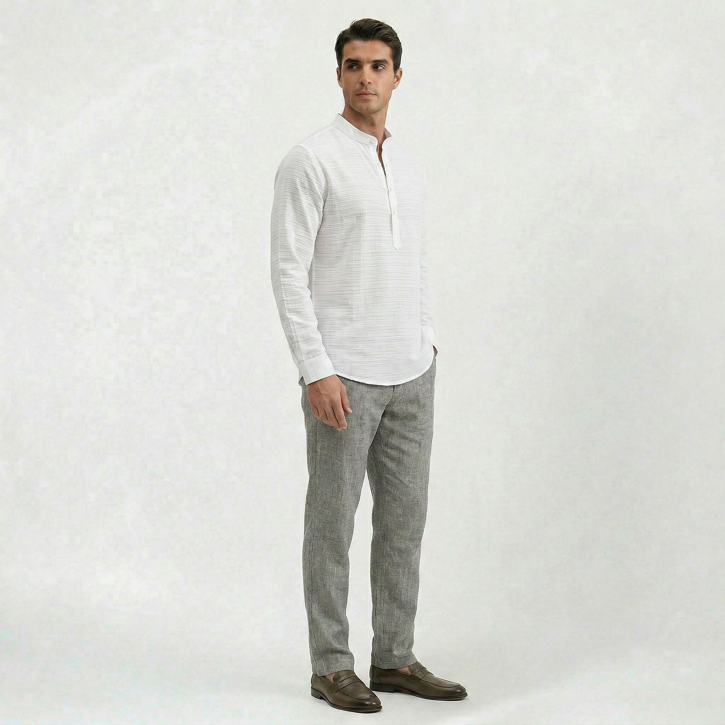 Chemise en lin homme coupe ample, style casual confortable