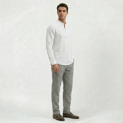 Chemise en lin homme coupe ample, style casual confortable