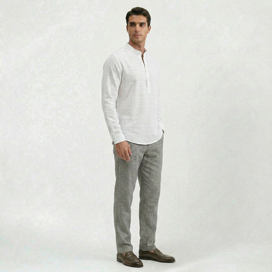 Chemise en lin homme coupe ample, style casual confortable