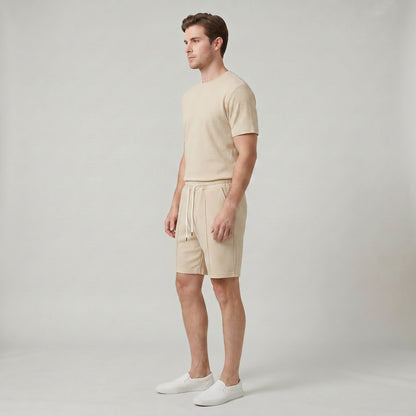 Ensemble Homme Chemise et Short Assortis Coupe Décontractée Été