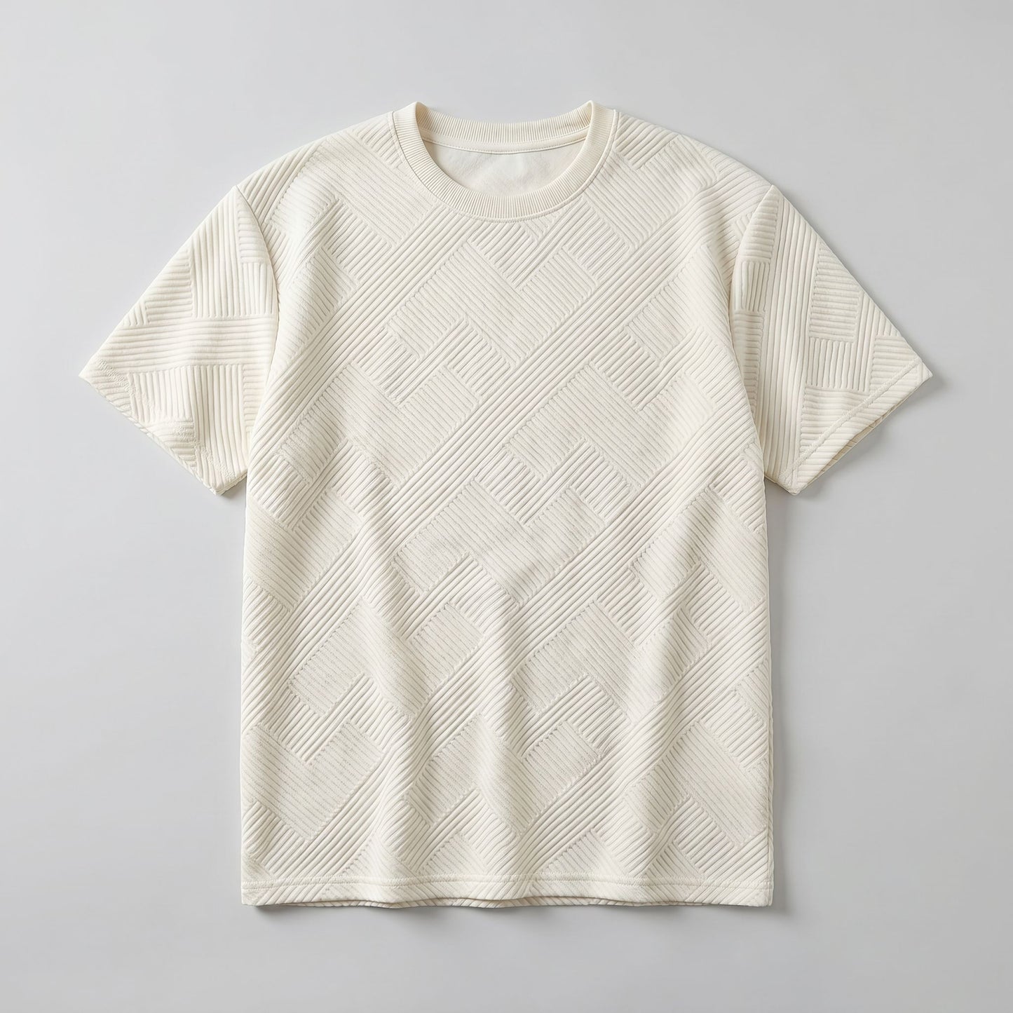 T-shirt Texturé Classique Homme Élégant pour un Style Décontracté Estival