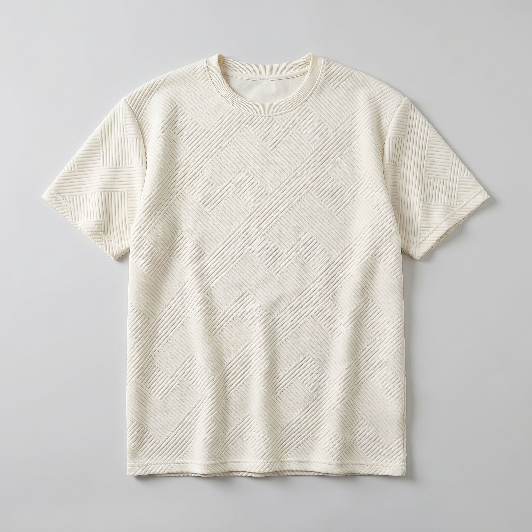 T-shirt Texturé Classique Homme Élégant pour un Style Décontracté Estival