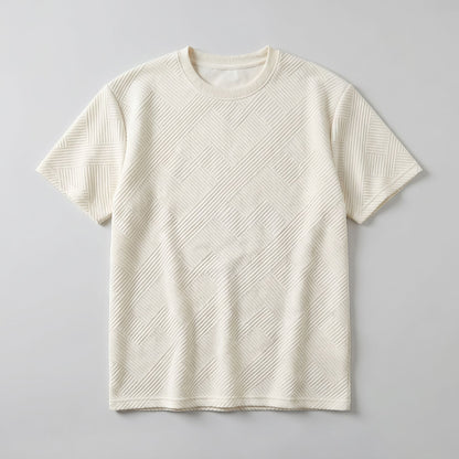 T-shirt Texturé Classique Homme Élégant pour un Style Décontracté Estival