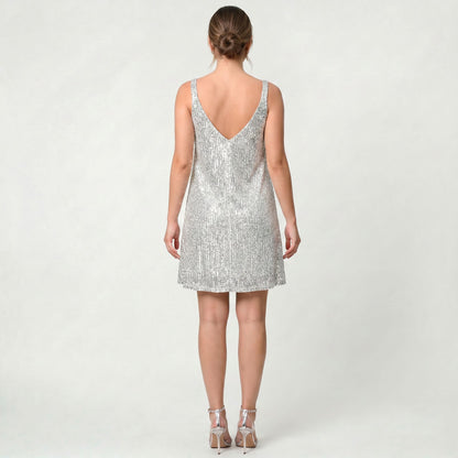 Robe nuisette scintillante pour femme à taille marquée pour soirées élégantes