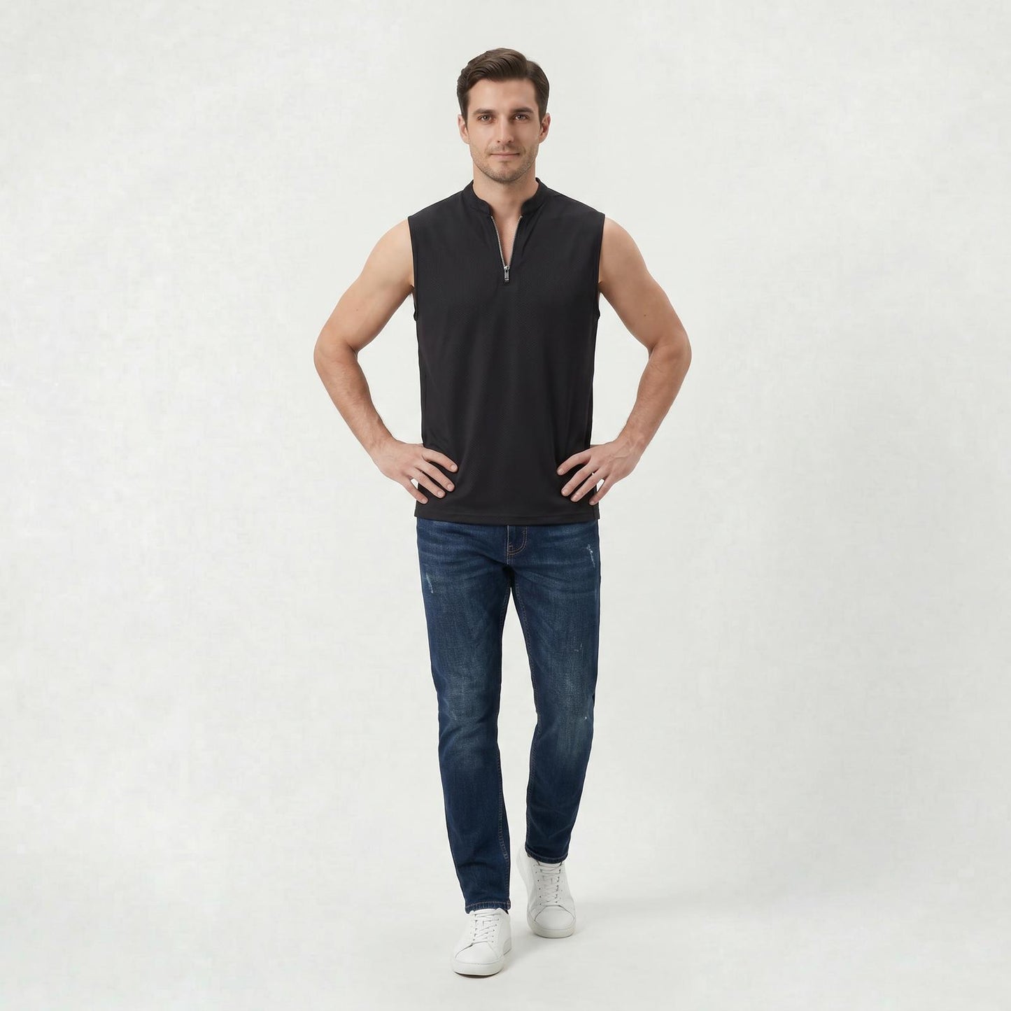 Débardeur Classique Sans Manches en Coton pour Homme Coupe Décontractée d’Été
