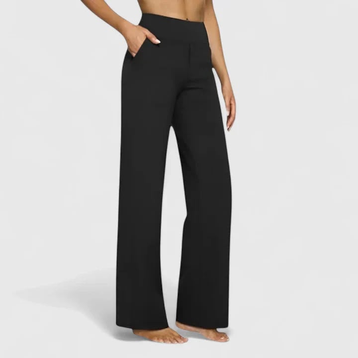 Pantalon Femme Taille Haute à Jambe Droite  Coupe Décontractée Confortable