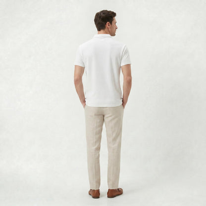 Polo Homme Coupe Slim à Col Zippé pour l’Été