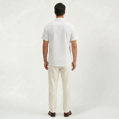 Chemise d’été élégante à motif floral pour homme Coupe classique Regular Fit