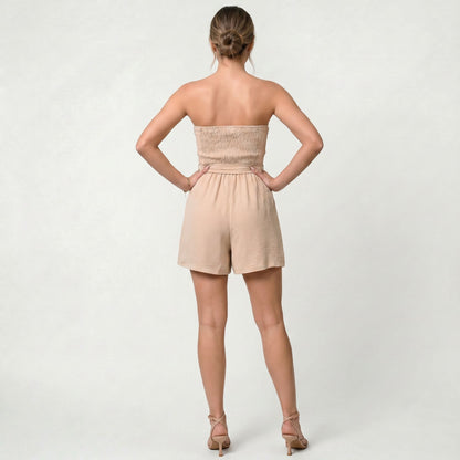 Combinaison Short Bandeau Femme Style Décontracté Léger