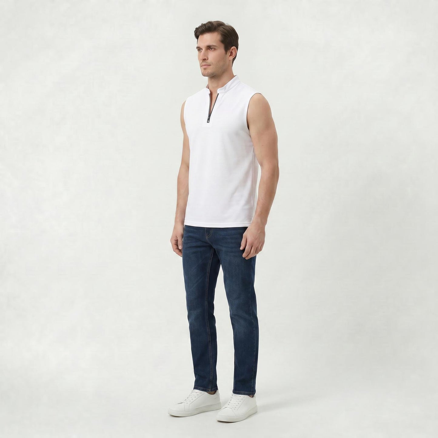 Débardeur Classique Sans Manches en Coton pour Homme Coupe Décontractée d’Été