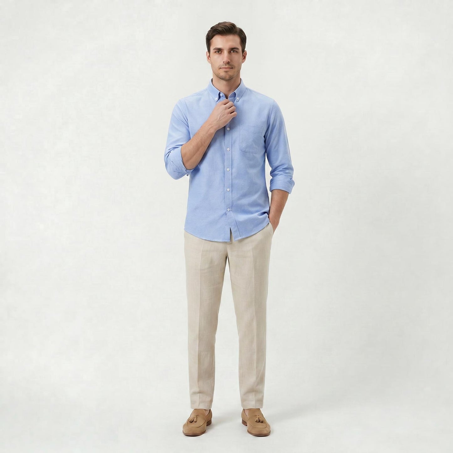 Chemise Homme Respirante à Manches Longues pour un Style Chic Décontracté