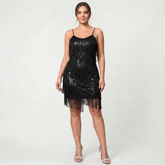 Robe Mini Élégante à Sequins pour Femme – Style Classique de Soirée