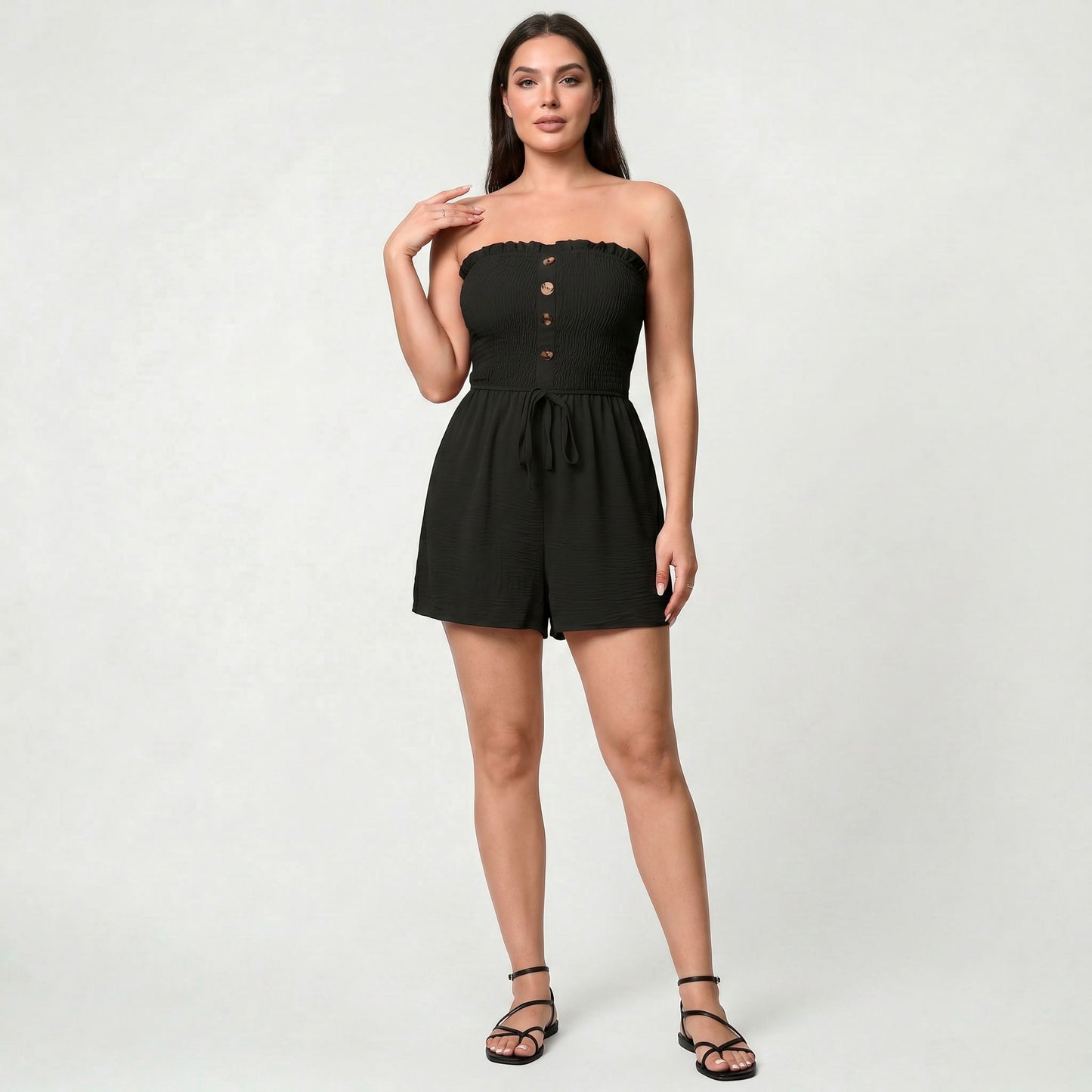 Combinaison Short Bandeau Femme Style Décontracté Léger