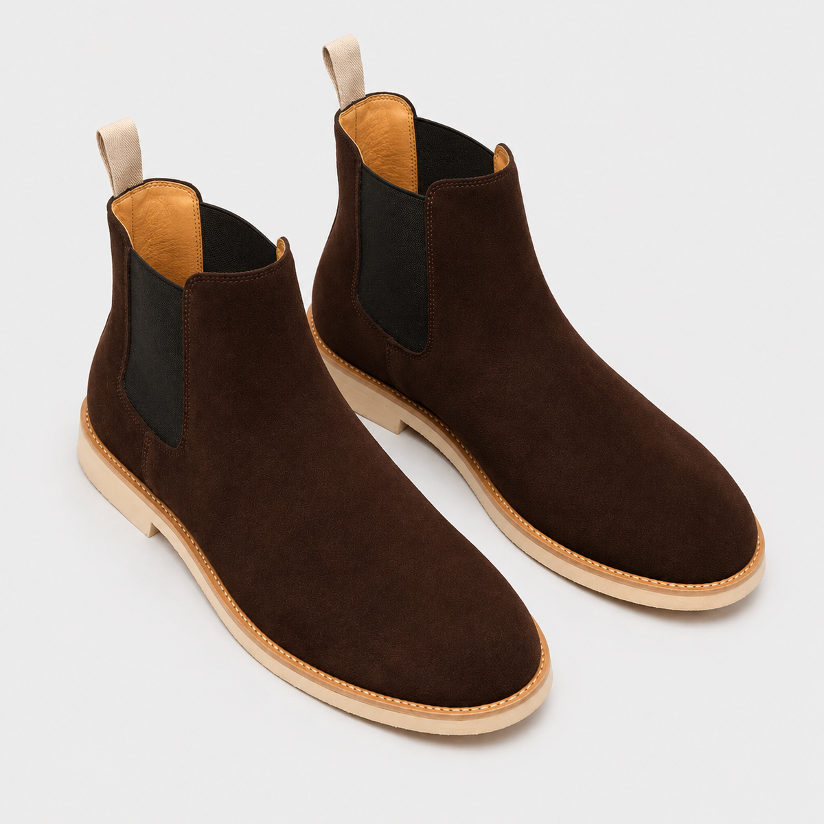 Men's nubuck leather Chelsea boots – Pointed toe, classic style