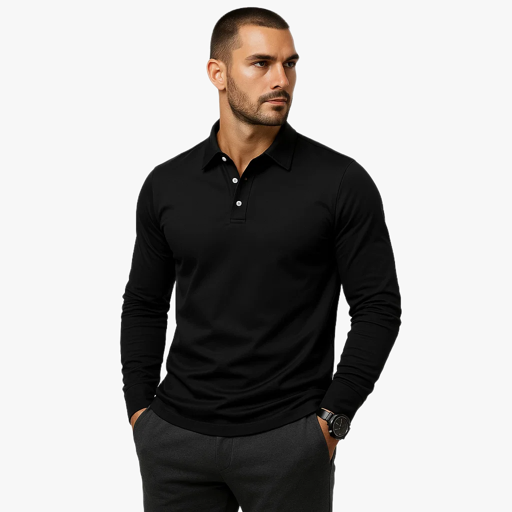 Polo Homme Élégant à Manches Longues
