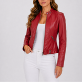 Hannah | Women's Classic Leather Jacket with Zip Pockets