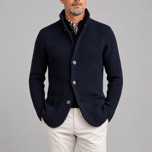 Men's wool-feel Cardigan - Classic Knit Cardigan