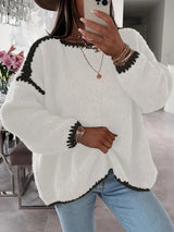 Cosy Oversized Chunky Knit Sweater with Boat Neck