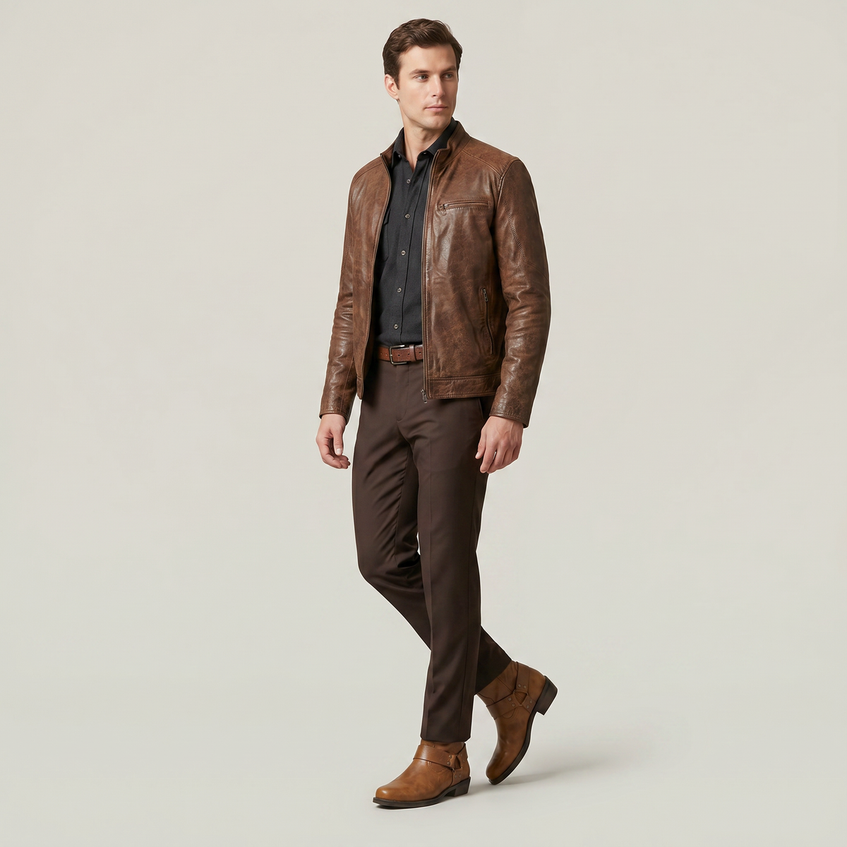 Men's Leather Boots – Slip-On Ankle Boots