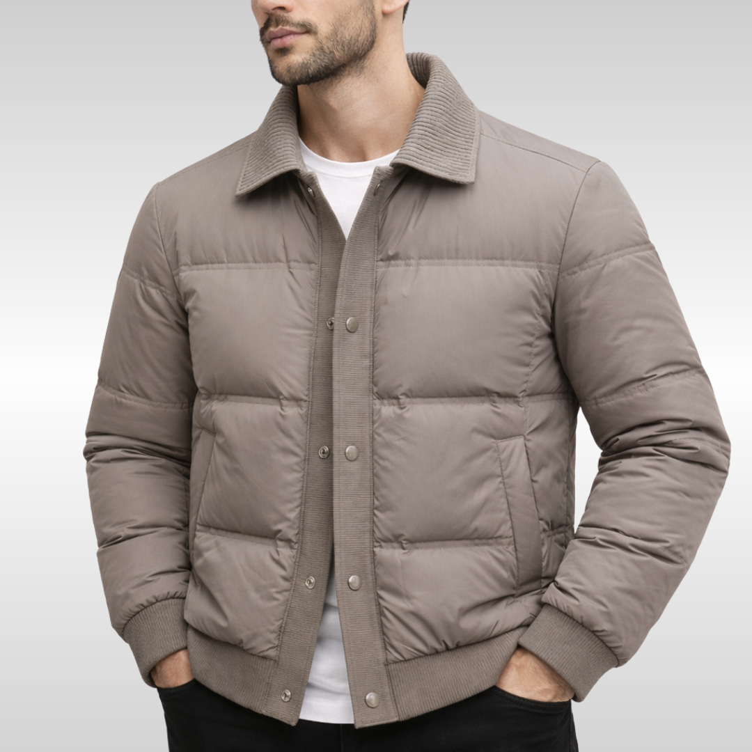 Corduroy Collar Puffer Jacket