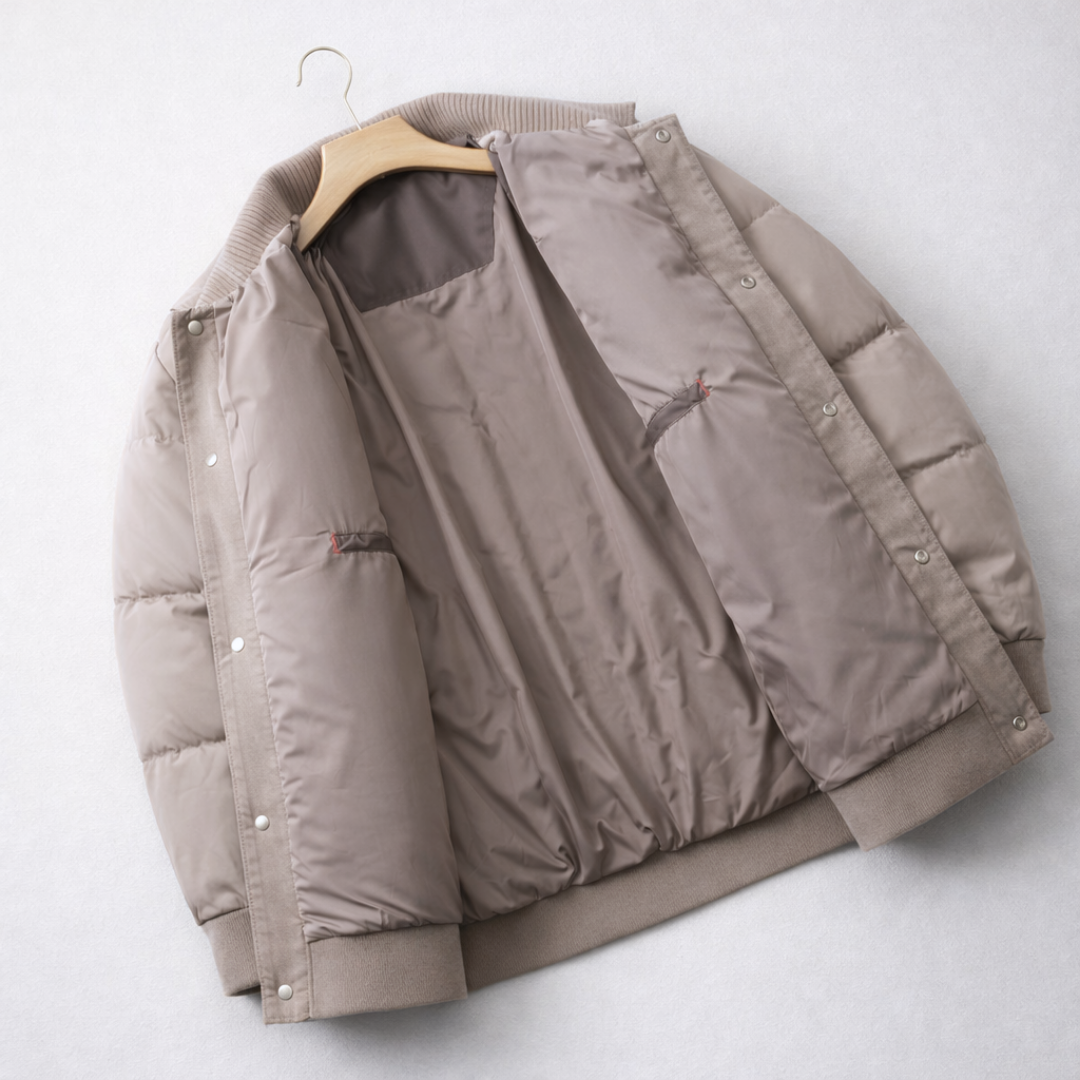 Corduroy Collar Puffer Jacket