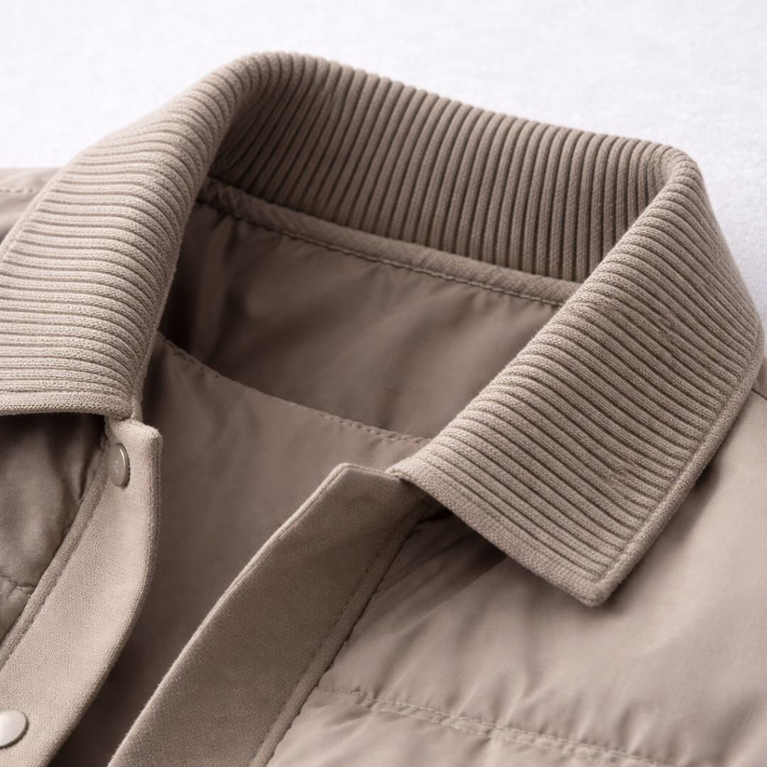 Corduroy Collar Puffer Jacket