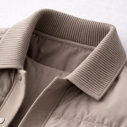Corduroy Collar Puffer Jacket