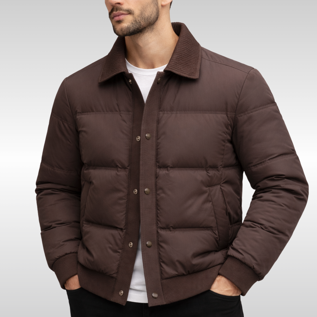 Corduroy Collar Puffer Jacket